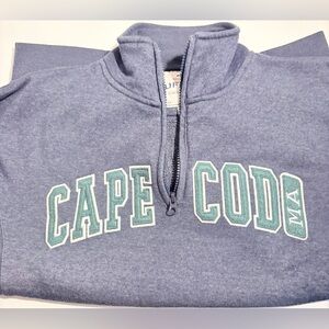 Cuffys Cape Cod Quarter Zip Sweatshirt Mens Vintage Blue